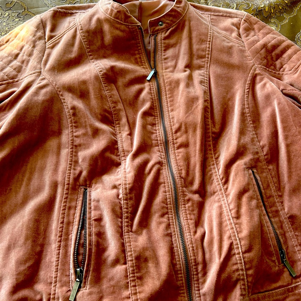 Mauve suede like jacket XXL